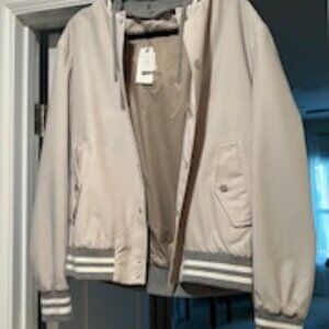 NWT Eleventy bomber jacket with removable hood.  size 50 or 40US. or medium.